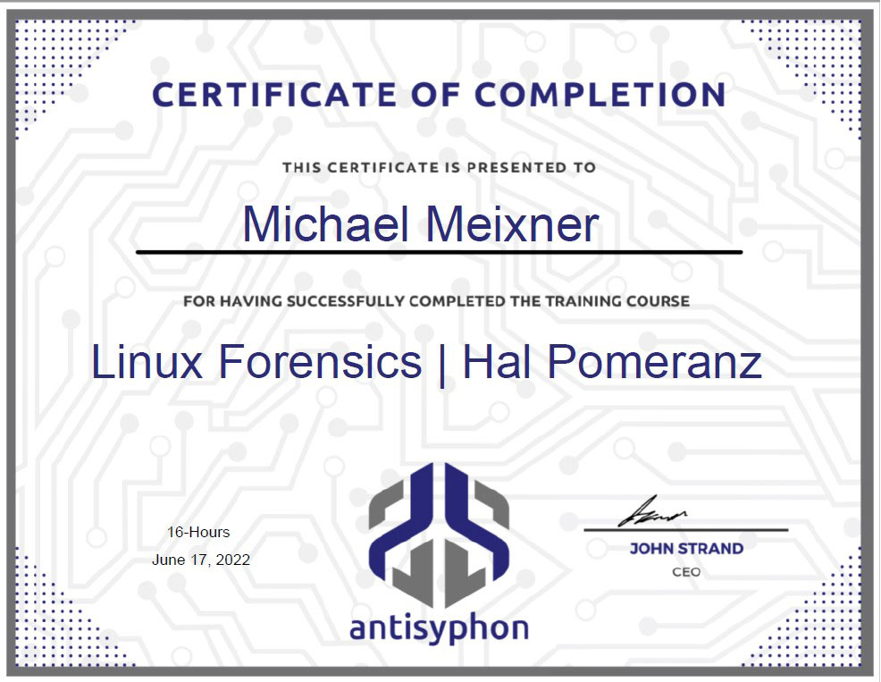 Michael Meixner - Training for Linux forensics